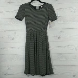 LuLaRoe XXS Black and White Striped Amelia